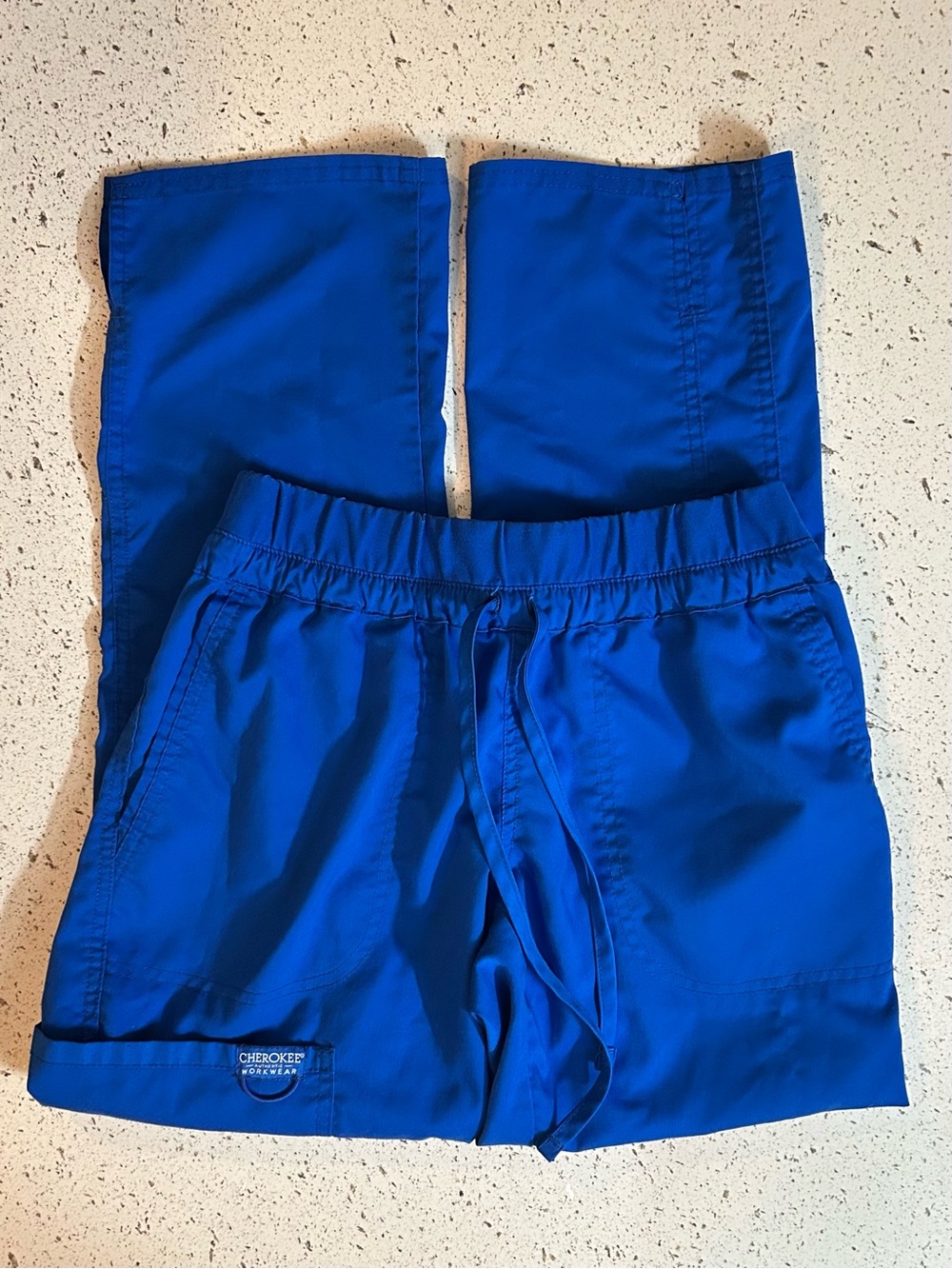 Cherokee Workwear Revolution Royal Blue Tapered Leg Drawstring Scrub Pants